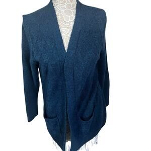 Christopher & Banks Blue Open Front Cardigan Women’s Large NWT Grandmacore